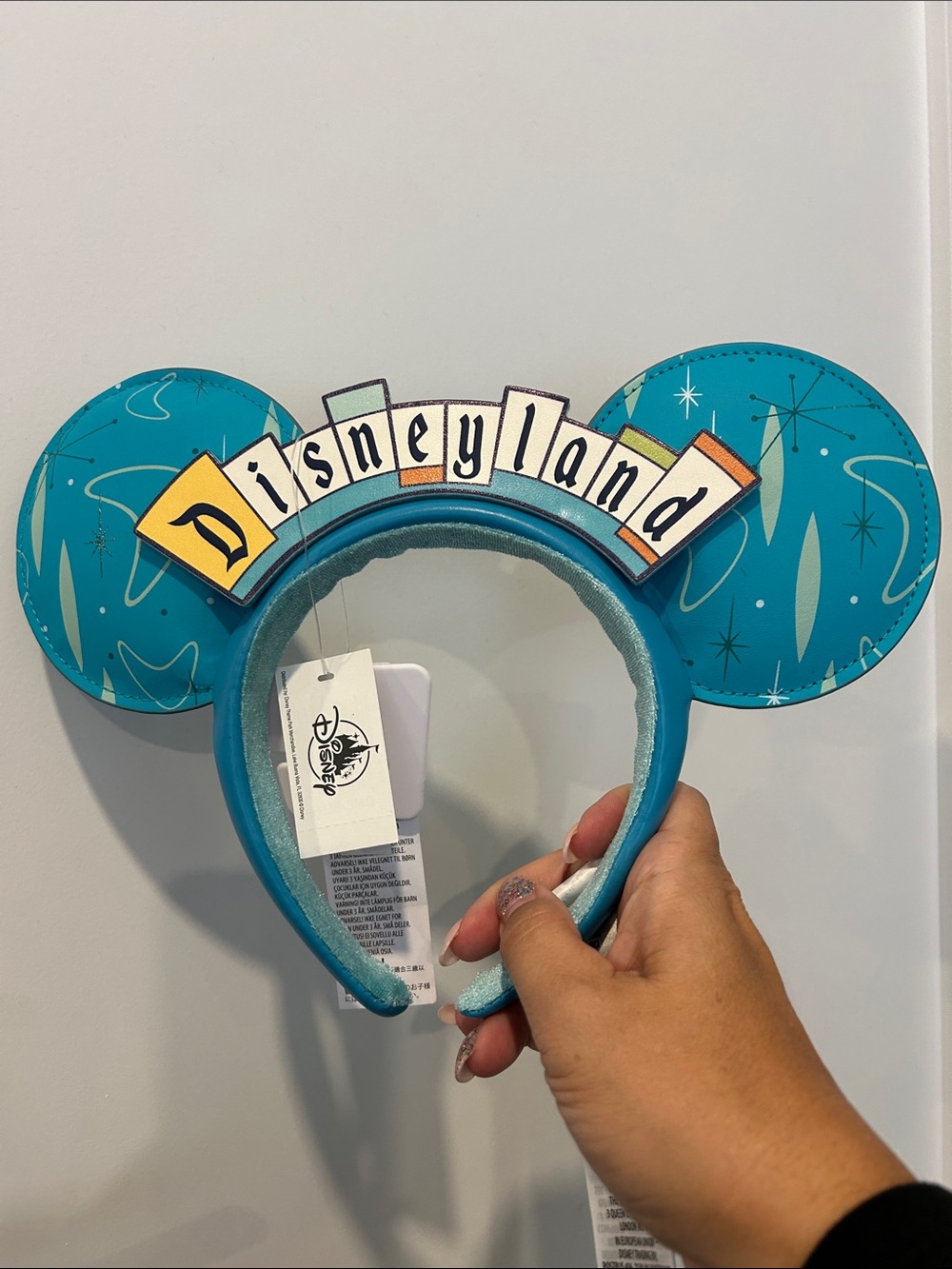 NWT Disney Teal Disneyland Retro Sign Mickey Ear Headband